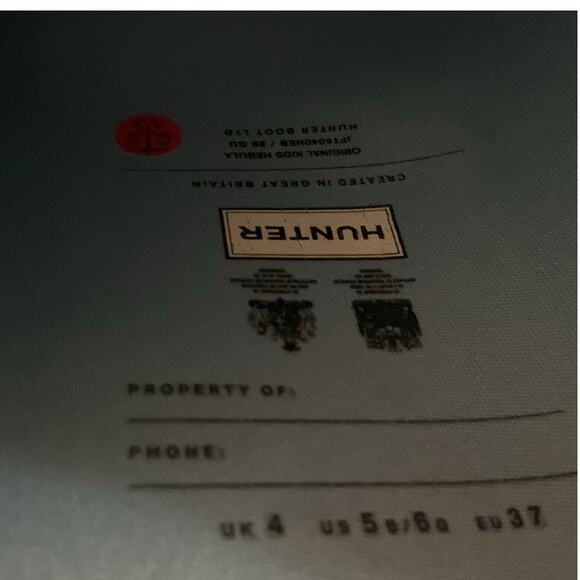 Hunter Original Kids Nebula Rain Boots Blue Iridescent Size 5B/6G (EU 37) - Picture 6 of 14